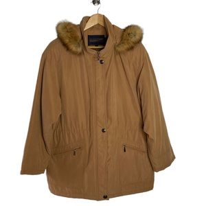 Pendleton Women’s Tan Parka With Fur Trimmed Hood Size Large